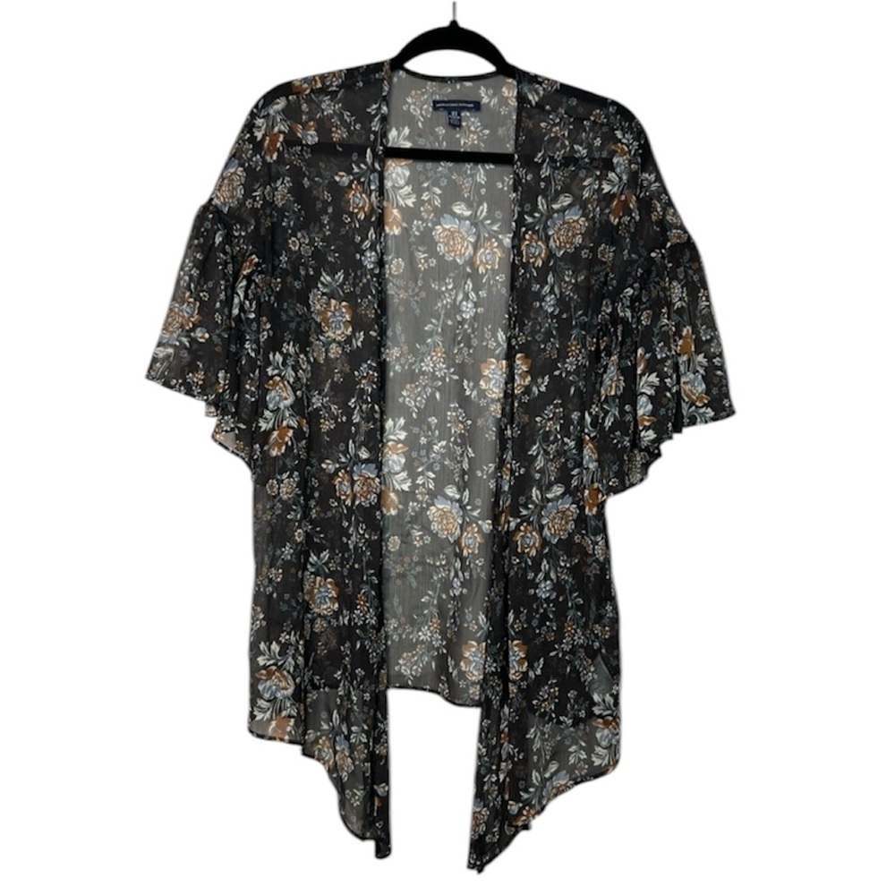 American Eagle Boho Floral Sheer Cardigan size Small